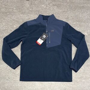 Outdoor Research Men’s OR polartec 200 half zip dark navy heather Large NWT